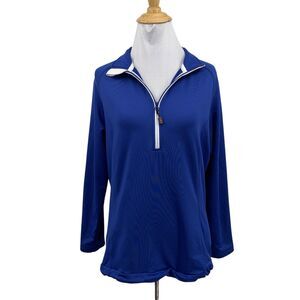 Cutter & Buck Sweatshirt Women S Small Prussian Blue Half Zip Overknit Mock Cbuk